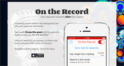 Desktop Screenshot of ontherecordapp.com