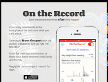 Tablet Screenshot of ontherecordapp.com